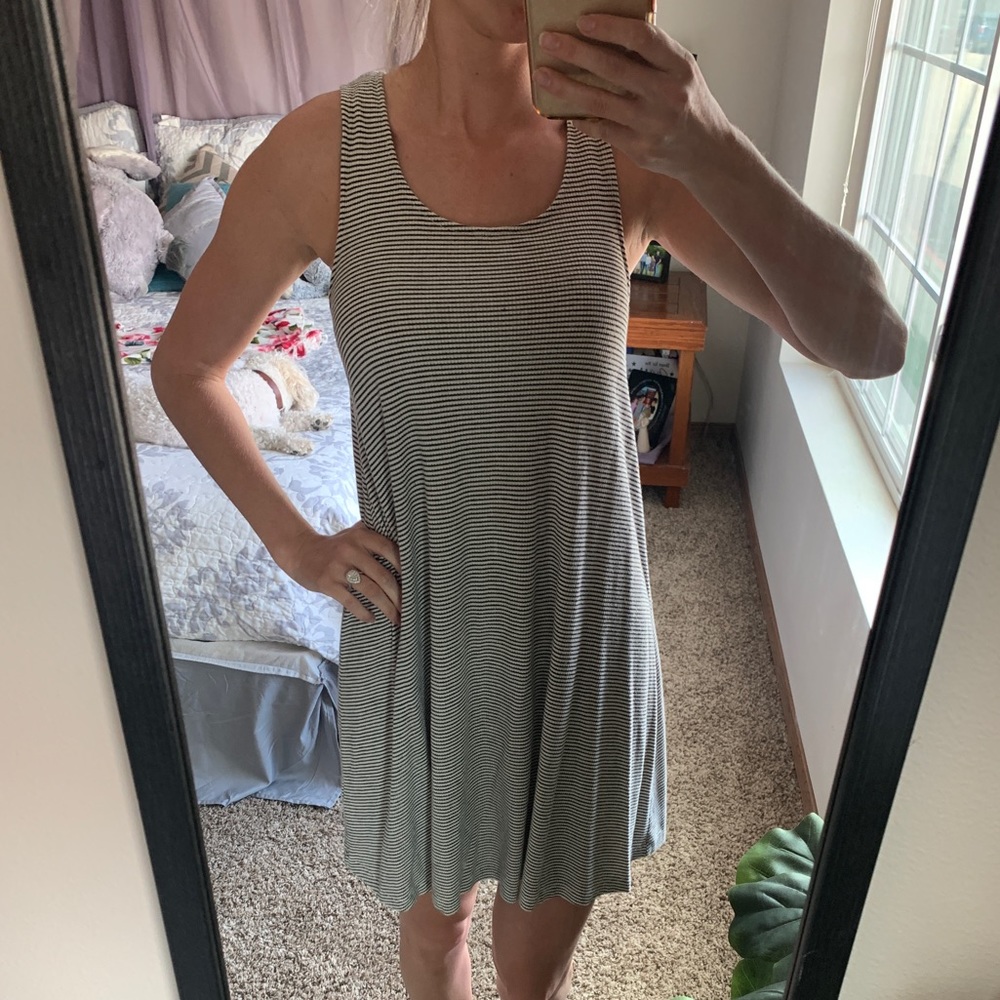Black and White Striped Dress